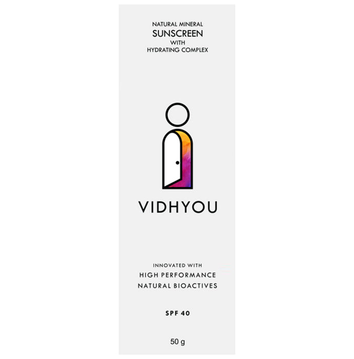 Vidhyou Natural Mineral Sunscreen with Hydrating Complex SPF 40 - Classic Derma