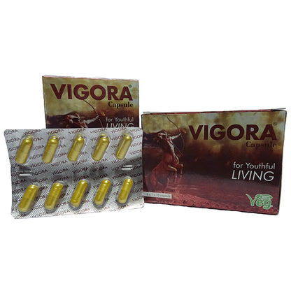 Vigora Capsule (10 Each) with Ashwagandha, Safed Musli, Gokshura & Shilajit