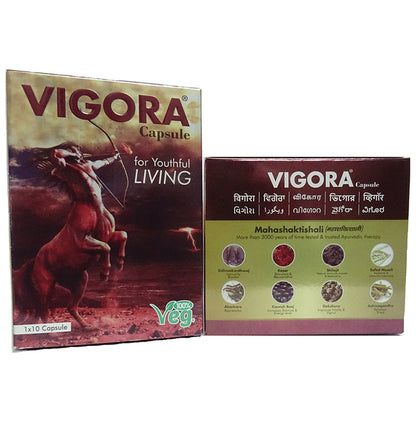 Vigora Capsule (10 Each) with Ashwagandha, Safed Musli, Gokshura & Shilajit