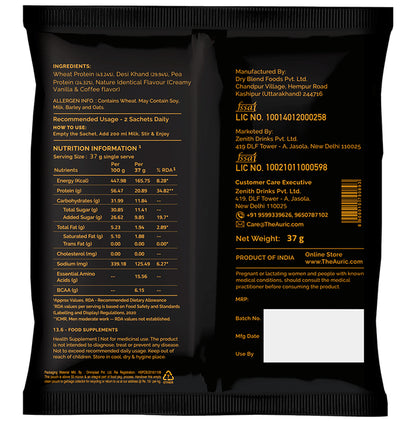 Auric Combo Pack of Protein Shake Sachet (4) Dark Chocolate and (4) Vanilla Coffee Flavour (37gm Each)