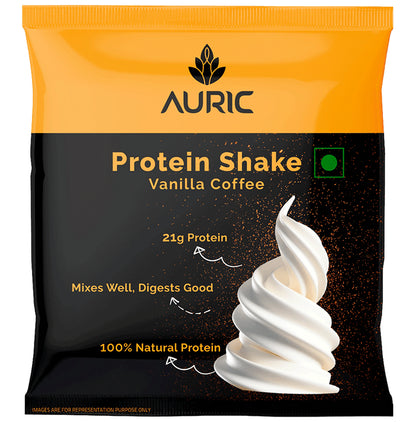 Auric Combo Pack of Protein Shake Sachet (4) Dark Chocolate and (4) Vanilla Coffee Flavour (37gm Each)