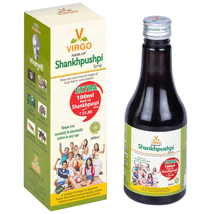 Virgo Mark-Up Shankhpushpi Syrup with 100ml Free - Classic Derma