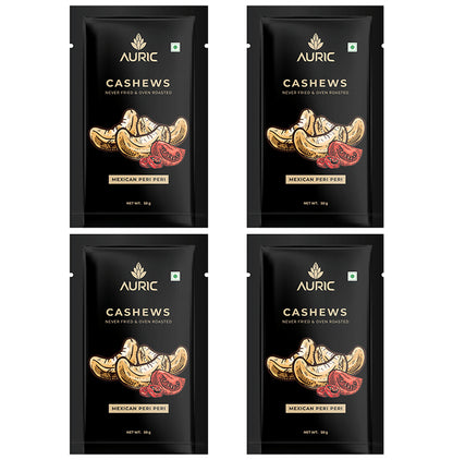 Auric Oven Roasted Cashew (50gm Each) Mexican Peri Peri - Classic Derma