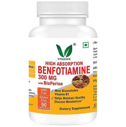 Vitaruhe Benfotiamine 300 Mg With Bioperine Capsule - Classic Derma