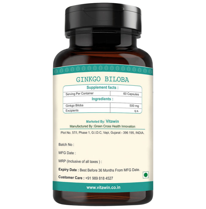 Vitawin Ginkgo Biloba 500mg Vegetarian Capsule