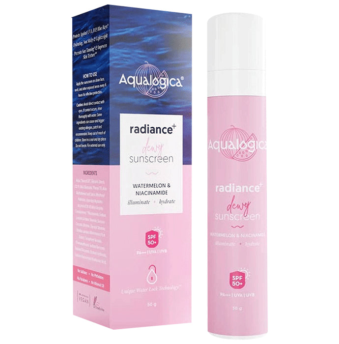 Aqualogica Radiance+ Dewy Sunscreen for UVA/B & Blue Light Protection SPF 50+ PA+++ - Classic Derma