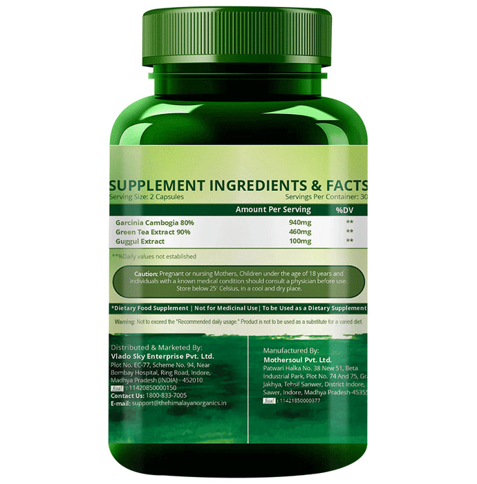 Vlado's Himalayan Organics Garcinia Cambogia Vegetarian Capsule | Weight Loss Management, Fat Burner