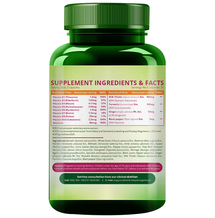 Vlado's Himalayan Organics Plant Based Liver Support with Milk Thistle Vegetarian Capsule
