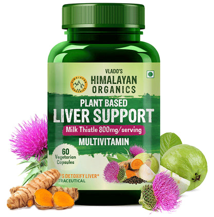 Vlado's Himalayan Organics Plant Based Liver Support with Milk Thistle Vegetarian Capsule