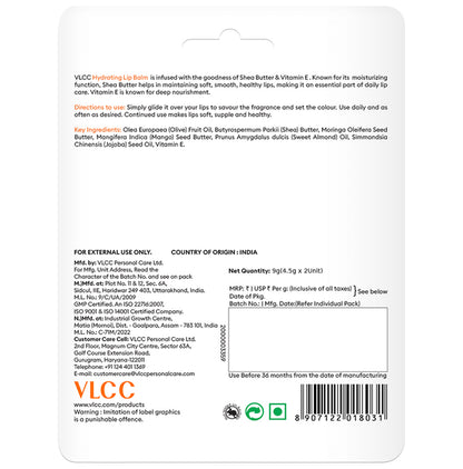 VLCC Hydrating Lip Balm with Shea Butter & Vitamin E