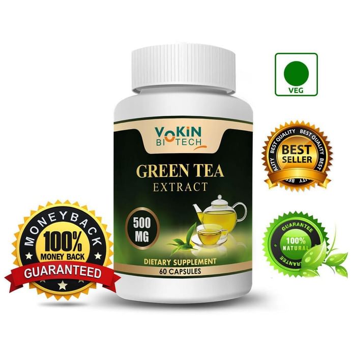 Vokin Biotech 100% Natural Green Tea Extract 500mg Capsule - Classic Derma