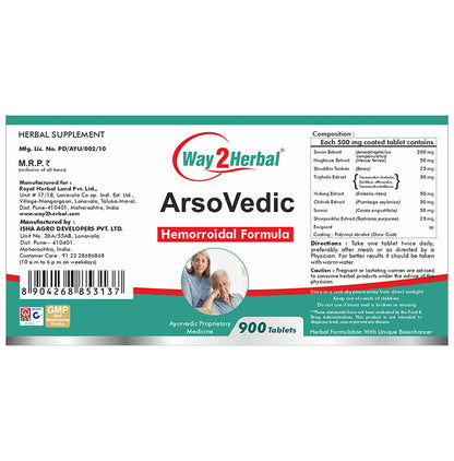 Way2Herbal Hemorroidal Formula Arsovedic Tablet