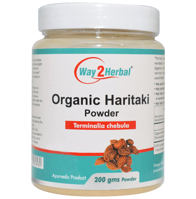 Way2Herbal Organic Haritaki Terminalia Chebula Powder - Classic Derma