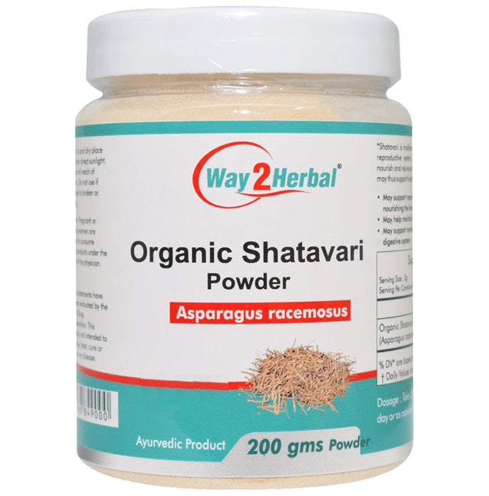 Way2Herbal Organic Shatavari Asparagus Racemosus Powder - Classic Derma