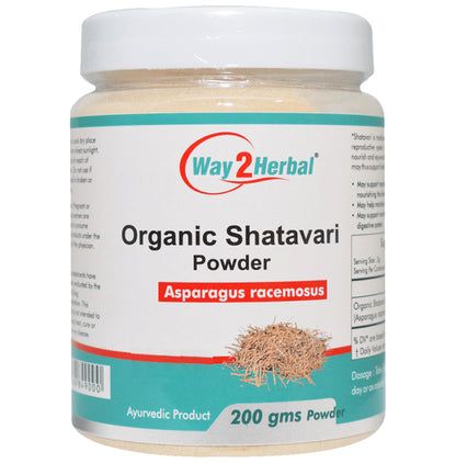 Way2Herbal Organic Shatavari Asparagus Racemosus Powder - Classic Derma