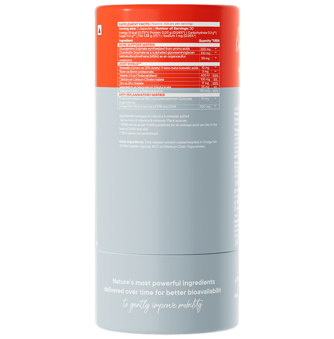 Wellbeing Nutrition Slow Bone Support Vitamin Supplements, Glucosamine, Chondroitin, Calcium Capsule