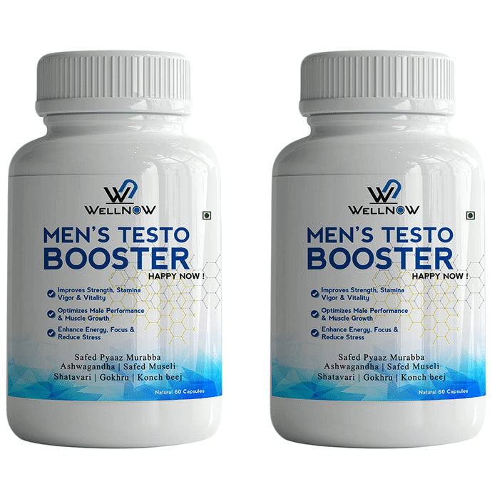 Wellnow Men's Testo Booster Capsules for Stamina, Focus & Stress (60 Each) - Classic Derma