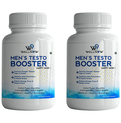 Wellnow Men's Testo Booster Capsules for Stamina, Focus & Stress (60 Each) - Classic Derma