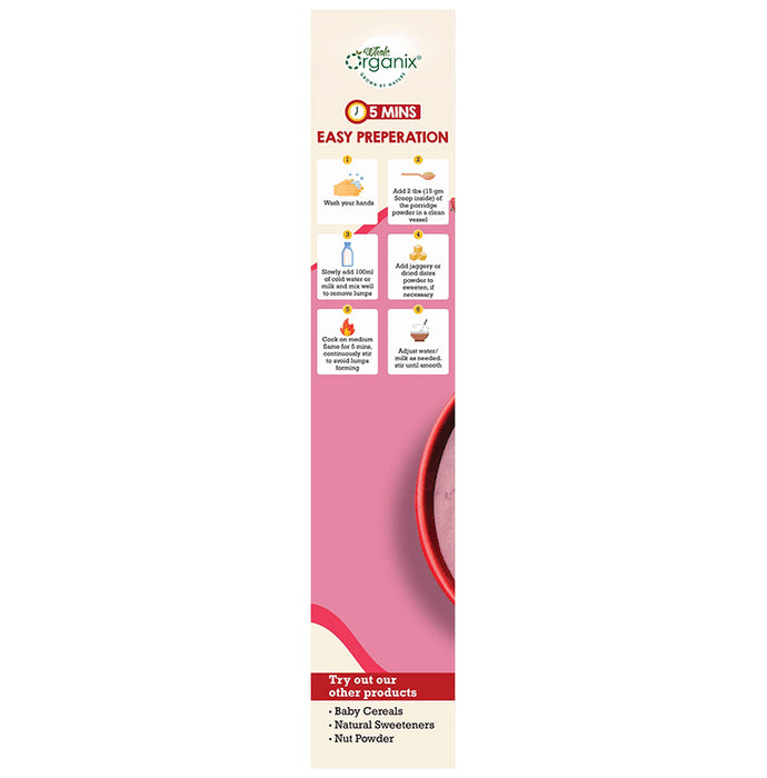 Whole Organix Oragnic Baby Cereal Stage 4, 12 Months Ragi, Rice & Strawberry
