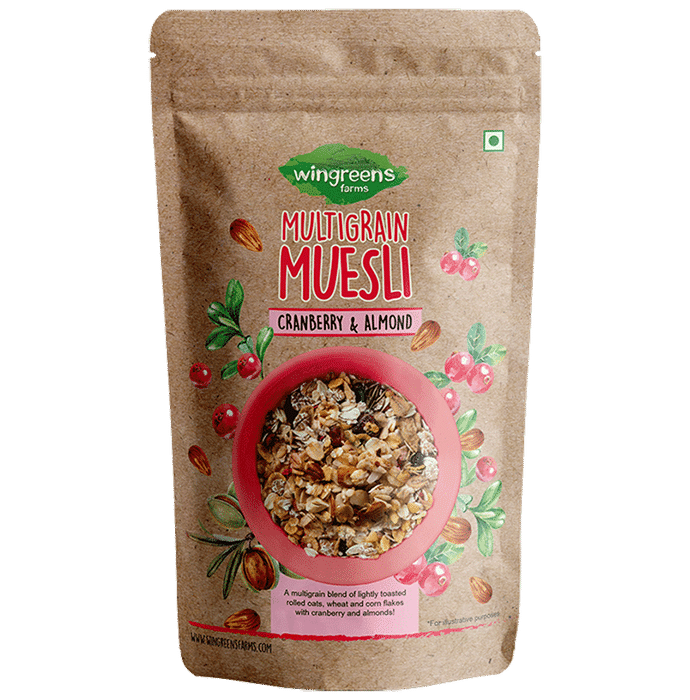 Wingreens Farms Multigrain Muesli Cranberry & Almond - Classic Derma