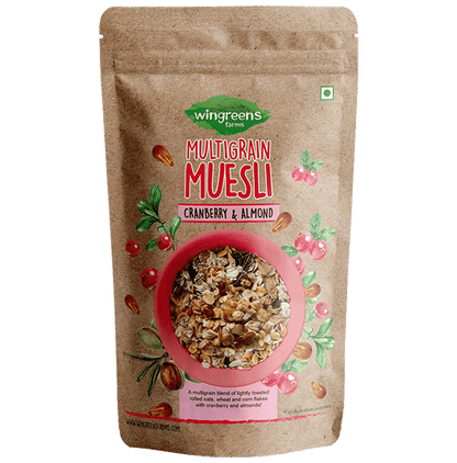 Wingreens Farms Multigrain Muesli Cranberry & Almond - Classic Derma