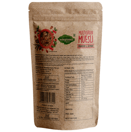 Wingreens Farms Multigrain Muesli Cranberry & Almond