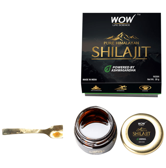 WOW Life Science Pure Himalayan Shilajit Powered by Ashwagandha Resin - Classic Derma