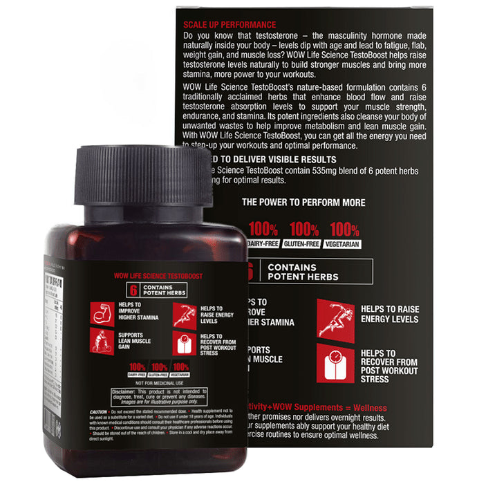 WOW Life Science Testoboost Vegetarian Capsule