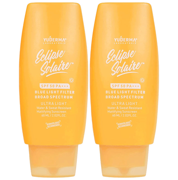 Yuderma Eclipse Solaire Mattifying Sunscreen (60ml Each) SPF 50 PA+++ - Classic Derma