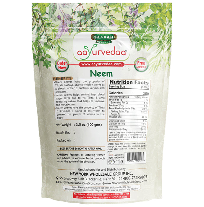 Zaarah Herbals Aayurvedaa 100% Neem