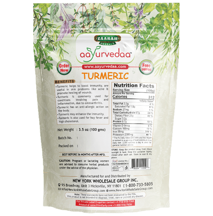 Zaarah Herbals Aayurvedaa 100% Turmeric