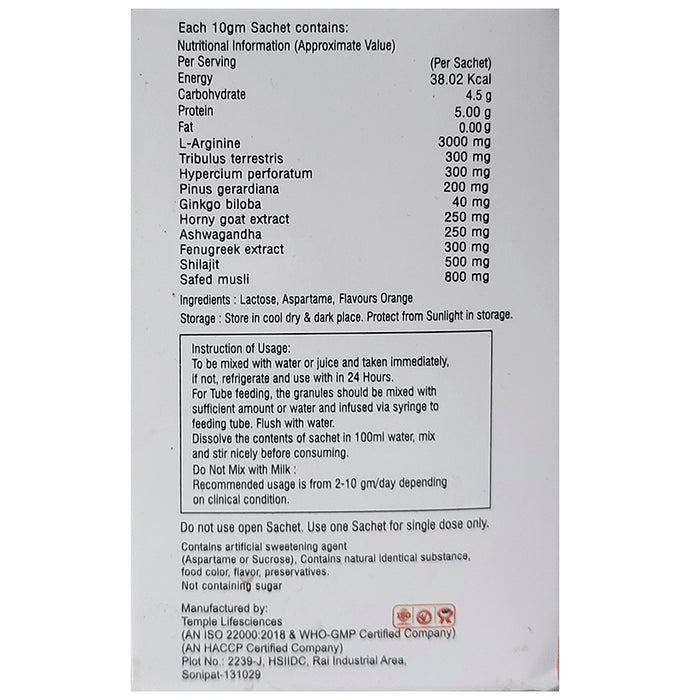 Zealcare Sachet Orange Sugar Free