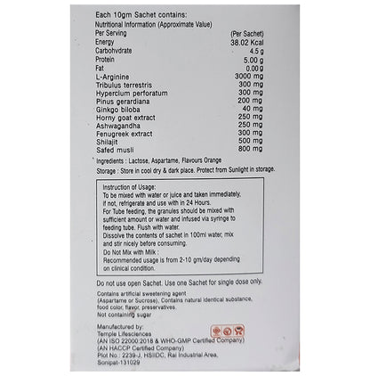 Zealcare Sachet Orange Sugar Free