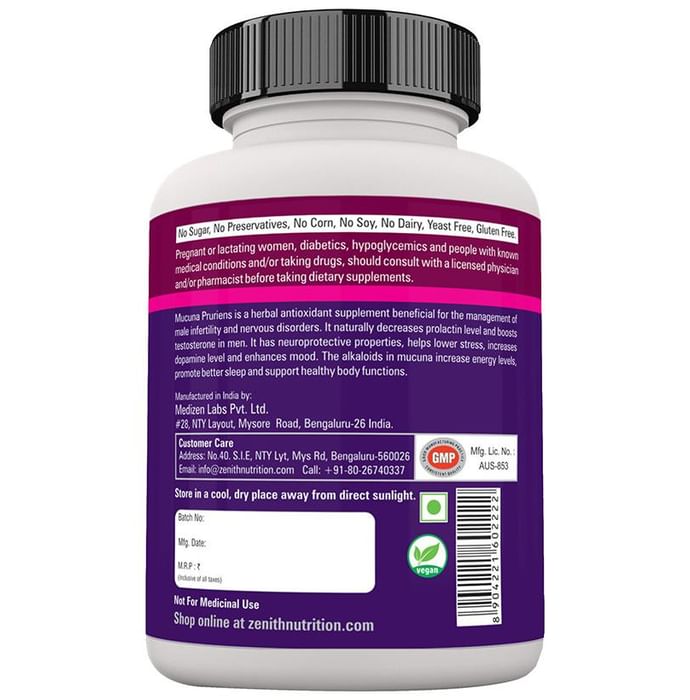 Zenith Nutrition Mucuna Pruriens Plus 200mg Capsule