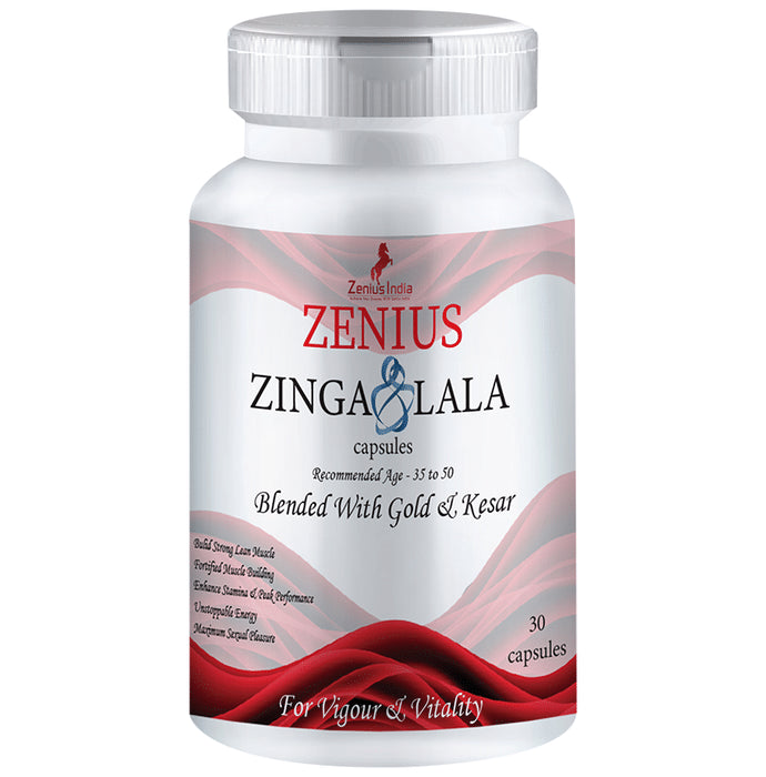 Zenius Zinga Lala Capsules | Improves Strength & Stamina for Age 35-50yrs - Classic Derma