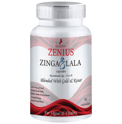 Zenius Zinga Lala Capsules | Improves Strength & Stamina for Age 35-50yrs - Classic Derma