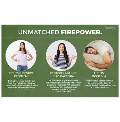 Zeroharm Sciences Plant Based Ashwagandha + Probiotics Veg Capsule