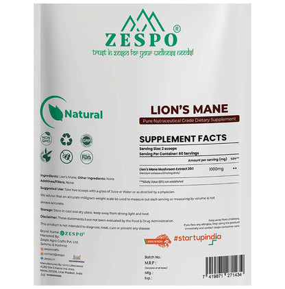 Zespo Lion's Mane Mushroom Powder