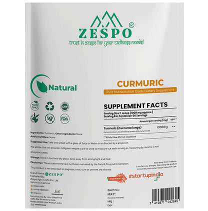 Zespo Premium Curcumin Powder with 95% Curcuminoids