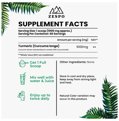 Zespo Premium Curcumin Powder with 95% Curcuminoids