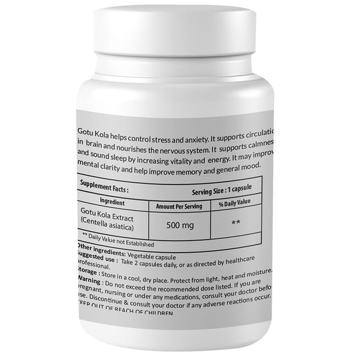 Zinnia Wellness Gotu Kola Extract Veggie Capsule