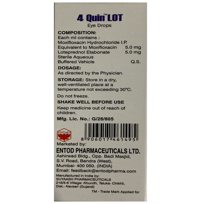 4 Quin Lot Eye Drop Bak Free