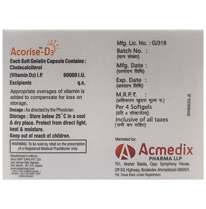 Acorise-D3 Softgel Capsule
