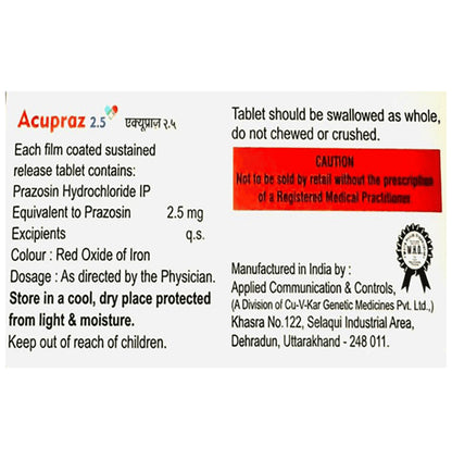 Acupraz 2.5 Tablet SR