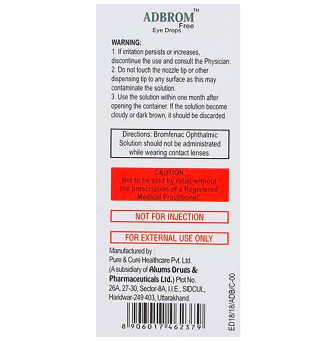 Adbrom Free Eye Drop