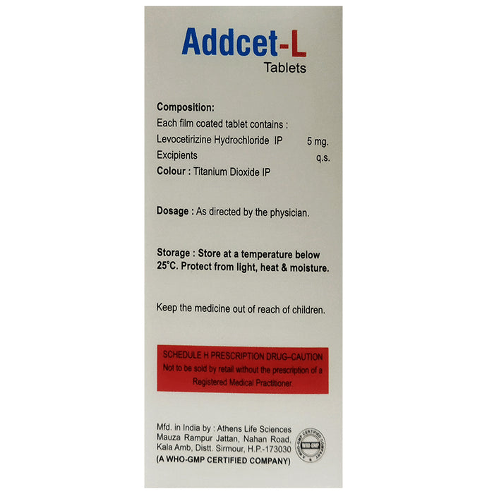 Addcet-L 5mg Tablet