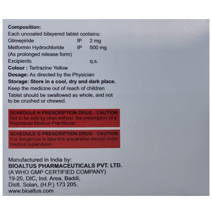 Adglim M 2mg/500mg Tablet PR