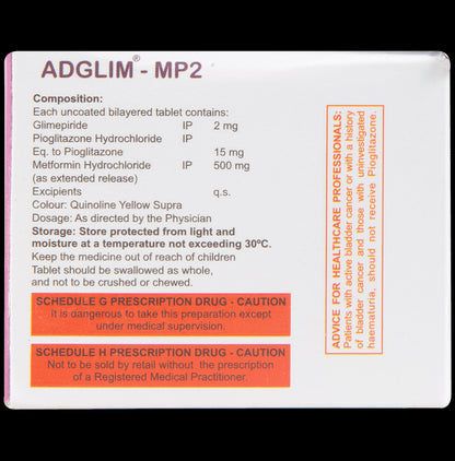 Adglim MP 2mg/500mg/15mg Tablet