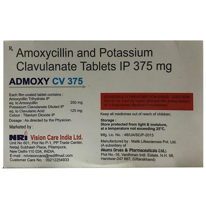 Admoxy CV 375 Tablet