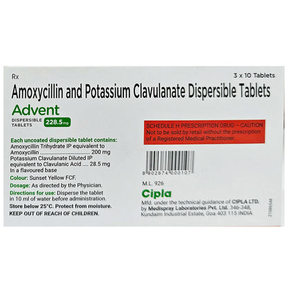 Advent 200mg/28.5mg Tablet DT